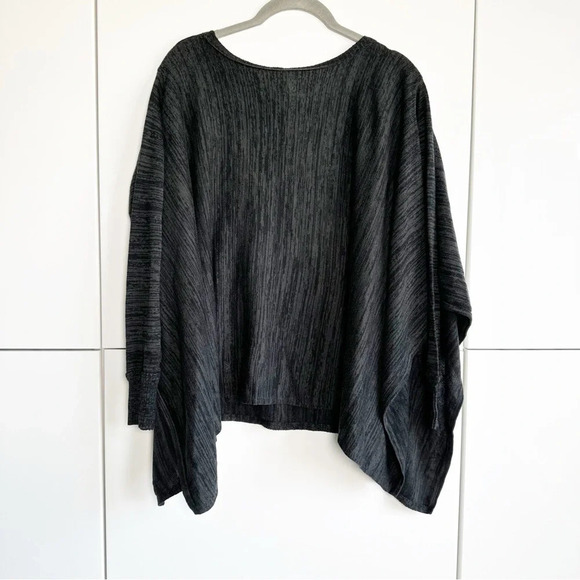 Converse One Star Sweater Poncho Dark Gray Size Medium Long Sleeve Split Hem - Picture 6 of 7